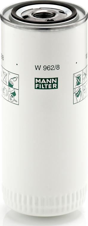 Mann-Filter W 962/8 - Filtro olio www.autoricambi360.it