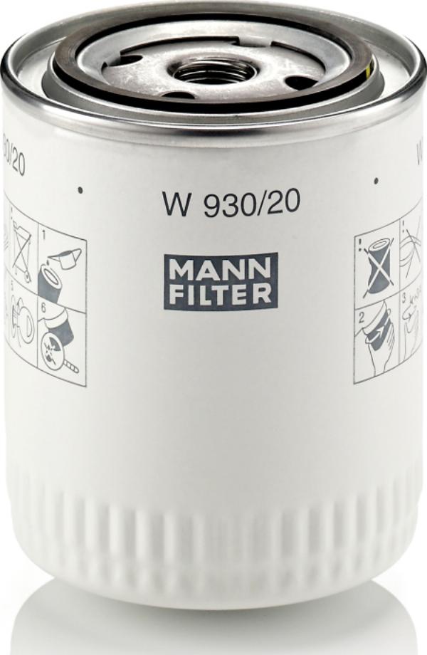Mann-Filter W 930/20 - Filtro olio www.autoricambi360.it