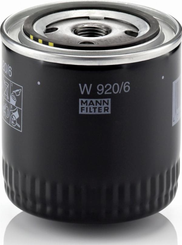 Mann-Filter W 920/6 - Filtro olio www.autoricambi360.it