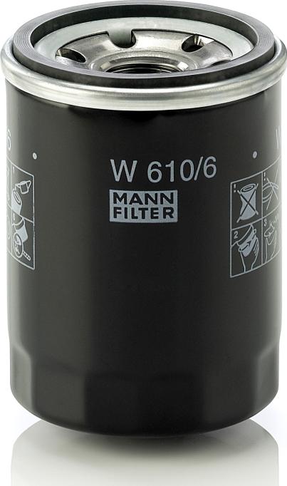 Mann-Filter W 610/6 - Filtro olio www.autoricambi360.it