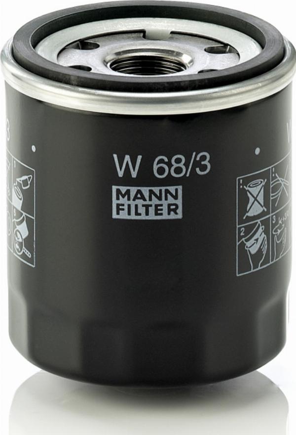 Mann-Filter W 68/3 - Filtro olio www.autoricambi360.it