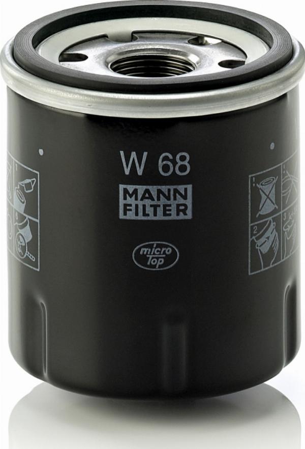 Mann-Filter W 68 - Filtro olio www.autoricambi360.it