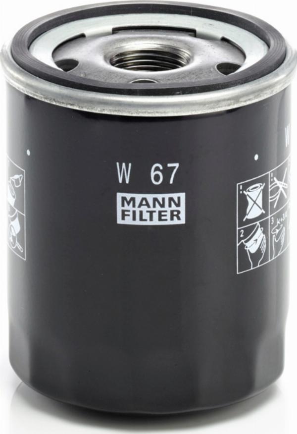 Mann-Filter W 67 - Filtro olio www.autoricambi360.it