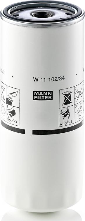 Mann-Filter W 11 102/34 - Filtro olio www.autoricambi360.it