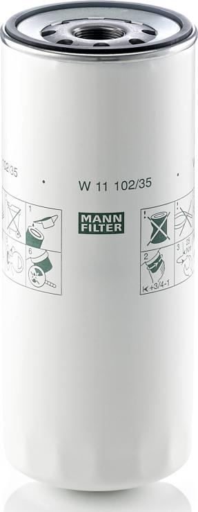 Mann-Filter W 11 102/35 - Filtro olio www.autoricambi360.it