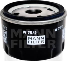Mann-Filter W 75/2 - Filtro olio www.autoricambi360.it