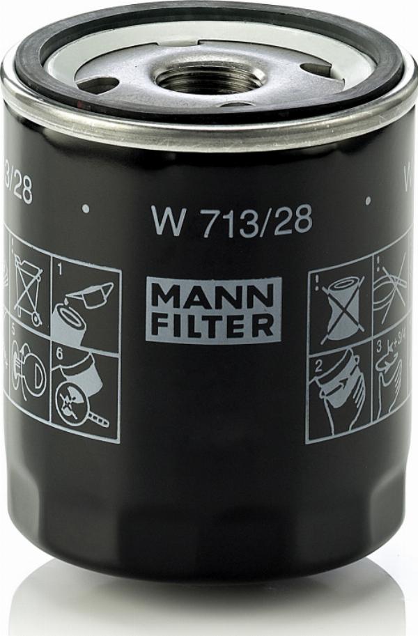 Mann-Filter W 713/28 - Filtro olio www.autoricambi360.it