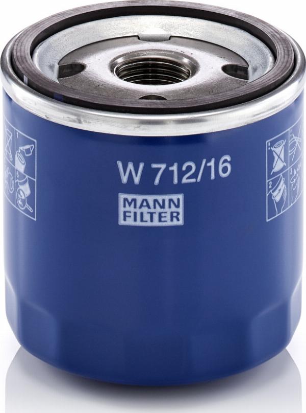 Mann-Filter W 712/16 - Filtro olio www.autoricambi360.it