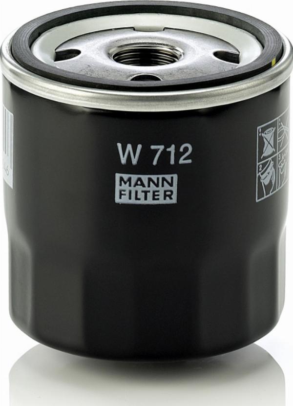 Mann-Filter W 712 - Filtro olio www.autoricambi360.it