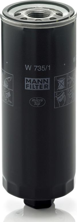 Mann-Filter W 735/1 - Filtro olio www.autoricambi360.it
