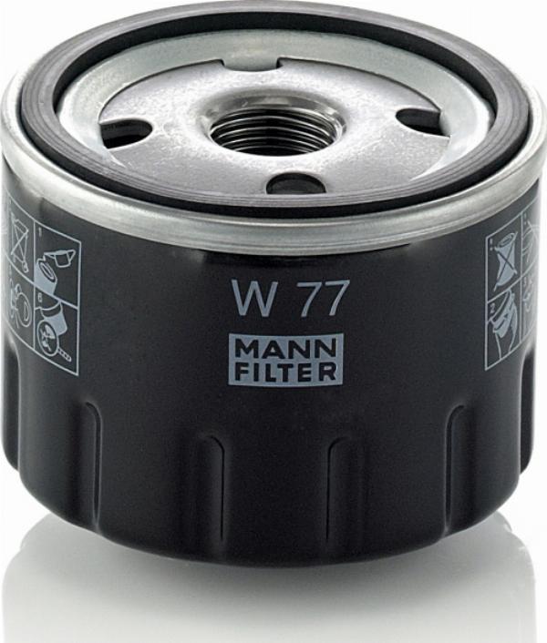 Mann-Filter W 77 - Filtro olio www.autoricambi360.it