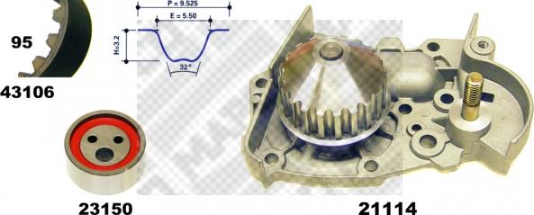 Mapco 41106/1 - Pompa acqua + Kit cinghie dentate www.autoricambi360.it