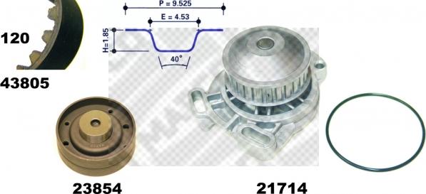 Mapco 41805 - Pompa acqua + Kit cinghie dentate www.autoricambi360.it