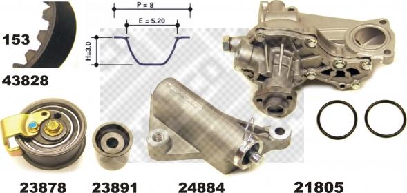 Mapco 41833 - Pompa acqua + Kit cinghie dentate www.autoricambi360.it