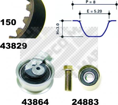 Mapco 23901 - Kit cinghie dentate www.autoricambi360.it