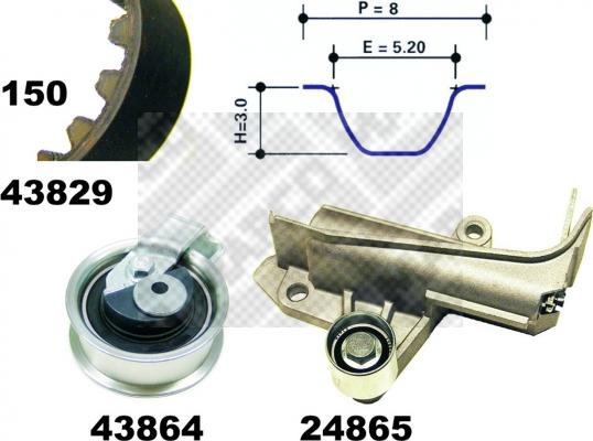 Mapco 23902 - Kit cinghie dentate www.autoricambi360.it