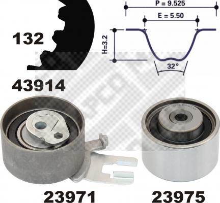 Mapco 23914 - Kit cinghie dentate www.autoricambi360.it