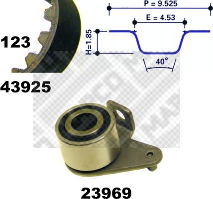 Mapco 23925 - Kit cinghie dentate www.autoricambi360.it