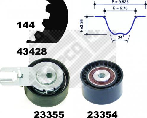 Mapco 23400 - Kit cinghie dentate www.autoricambi360.it