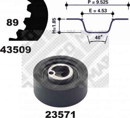 Mapco 23509 - Kit cinghie dentate www.autoricambi360.it