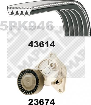 Mapco 23614 - Kit Cinghie Poly-V www.autoricambi360.it