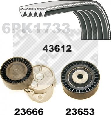 Mapco 23616 - Kit Cinghie Poly-V www.autoricambi360.it