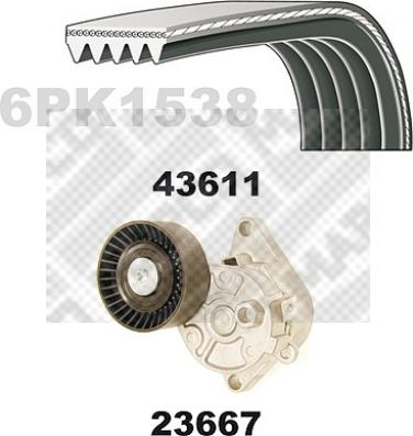 Mapco 23611 - Kit Cinghie Poly-V www.autoricambi360.it