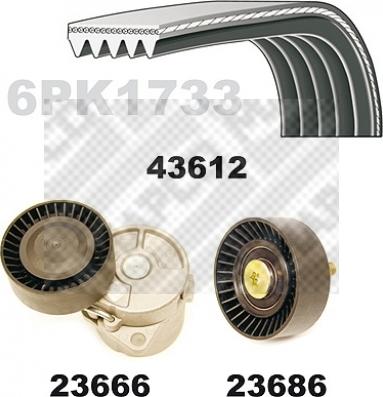 Mapco 23613 - Kit Cinghie Poly-V www.autoricambi360.it
