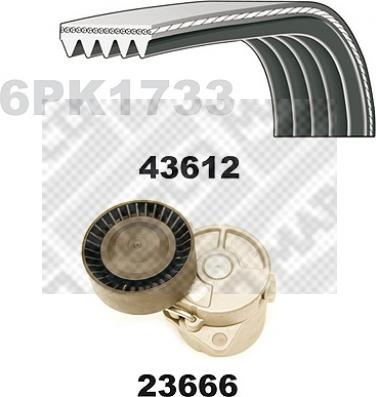 Mapco 23612 - Kit Cinghie Poly-V www.autoricambi360.it
