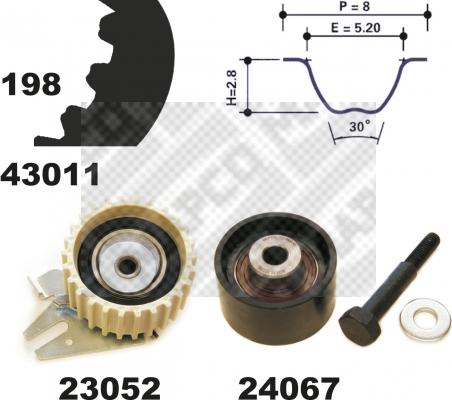 Mapco 23011 - Kit cinghie dentate www.autoricambi360.it