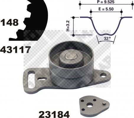 Mapco 23119 - Kit cinghie dentate www.autoricambi360.it