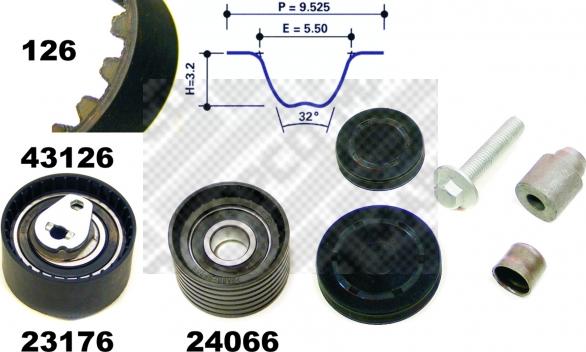 Mapco 23136 - Kit cinghie dentate www.autoricambi360.it