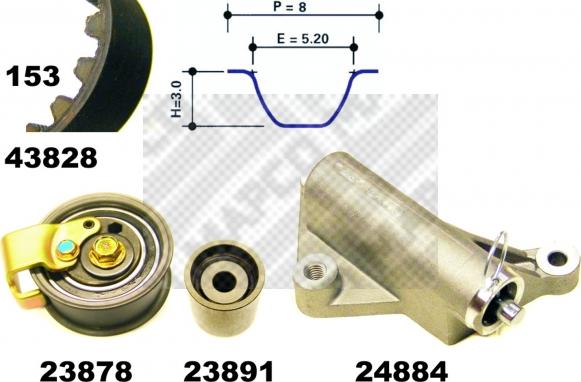 Mapco 23833 - Kit cinghie dentate www.autoricambi360.it