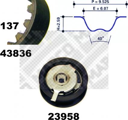 Mapco 23837 - Kit cinghie dentate www.autoricambi360.it