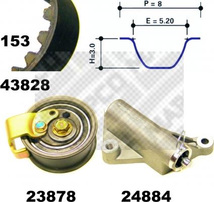Mapco 23827 - Kit cinghie dentate www.autoricambi360.it