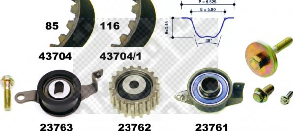 Mapco 23704 - Kit cinghie dentate www.autoricambi360.it