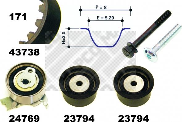 Mapco 23738 - Kit cinghie dentate www.autoricambi360.it