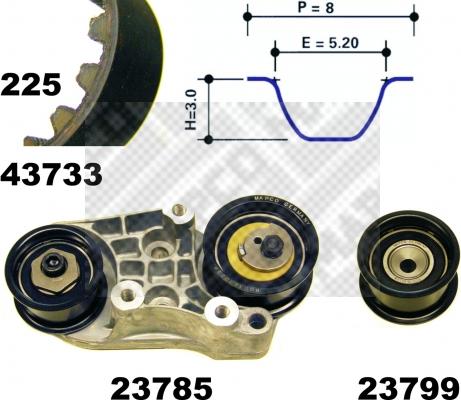 Mapco 23733 - Kit cinghie dentate www.autoricambi360.it