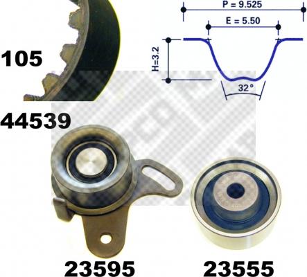 Mapco 73539 - Kit cinghie dentate www.autoricambi360.it