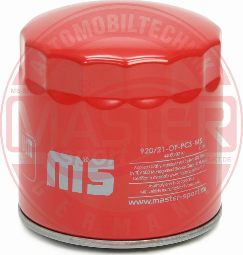 MASTER-SPORT 920/21-OF-PCS-MS - Filtro olio www.autoricambi360.it