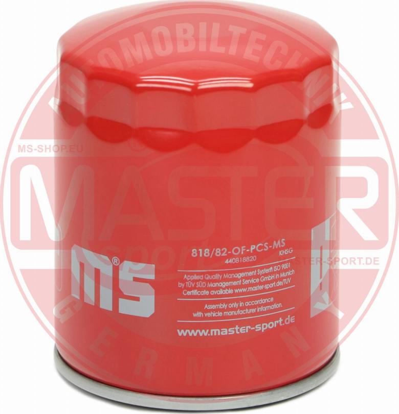 MASTER-SPORT 818/82-OF-PCS-MS - Filtro olio www.autoricambi360.it