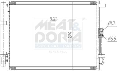Meat & Doria 991196 - Condensatore, Climatizzatore www.autoricambi360.it