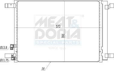 Meat & Doria 991100 - Condensatore, Climatizzatore www.autoricambi360.it