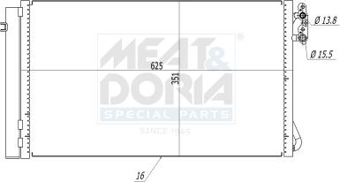 Meat & Doria 991111 - Condensatore, Climatizzatore www.autoricambi360.it