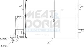 Meat & Doria 991222 - Condensatore, Climatizzatore www.autoricambi360.it
