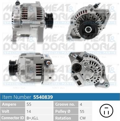 Meat & Doria 5540839 - Alternatore www.autoricambi360.it