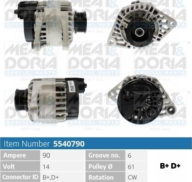 Meat & Doria 5540790 - Alternatore www.autoricambi360.it
