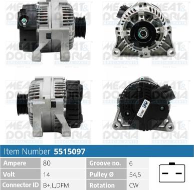 Meat & Doria 5515097 - Alternatore www.autoricambi360.it