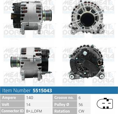 Meat & Doria 5515043 - Alternatore www.autoricambi360.it