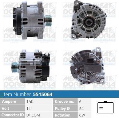 Meat & Doria 5515064 - Alternatore www.autoricambi360.it